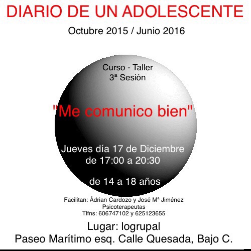 Diario de un adolescente 3ª sesión (jueves 17 de diciembre)