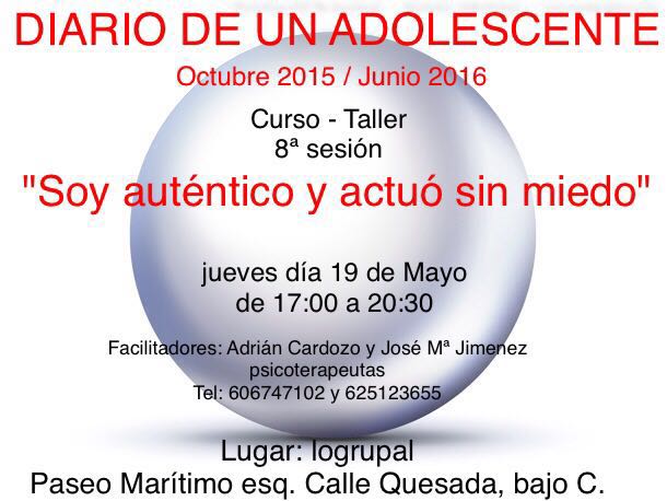 Diario de un adolescente 8ª sesión (jueves 19 de mayo)
