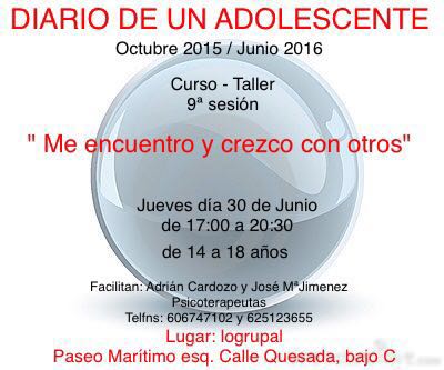 Diario de un adolescente 9ª sesión (jueves 30 de junio)