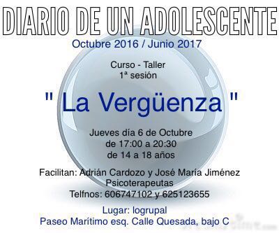 Diario de un adolescente 1ª sesión (jueves 6 de octubre)