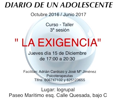 Diario de un adolescente 3ª sesión (jueves 15 de diciembre)