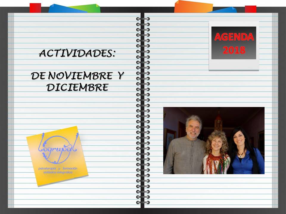 Agenda de actividades de noviembre y diciembre