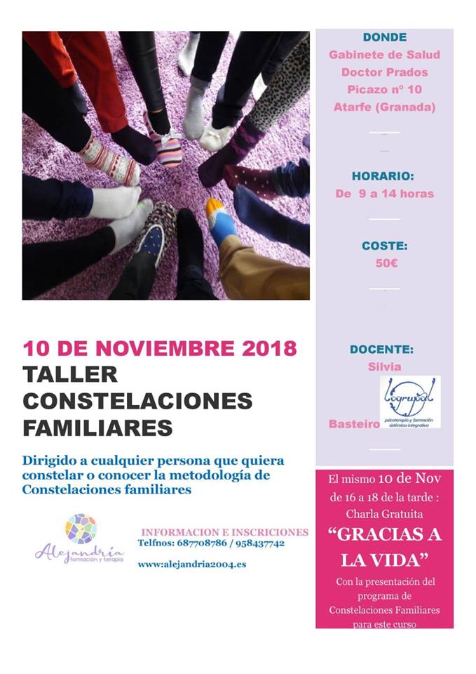 Taller de Constelaciones Familiares y Charla gratuita: “Gracias a la vida” (Atarfe (Granada), 10 de noviembre)