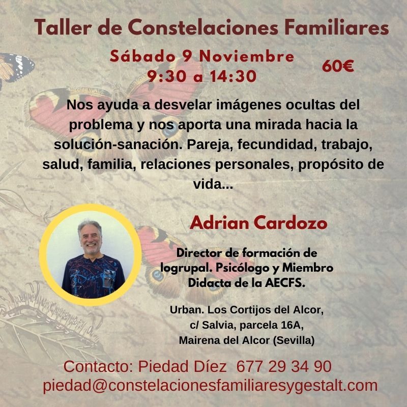 Módulo 2 del Nivel 3 de la Formación en Constelaciones Familiares (Sevilla, 8 al 10 de noviembre)