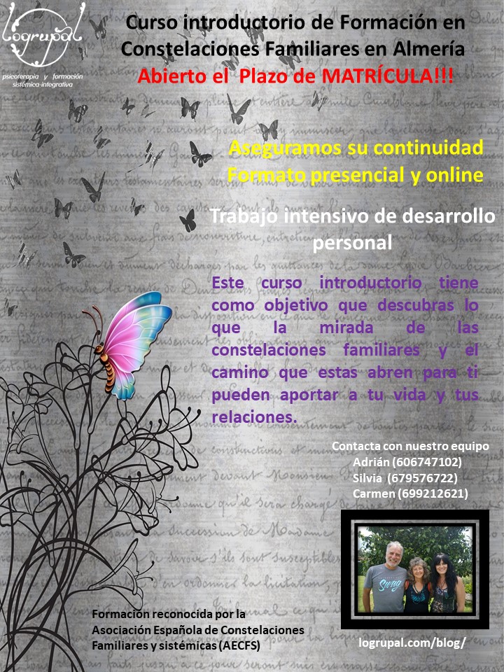 Módulo 3 del Curso Introductorio de Formación en Constelaciones Familiares en Almería (26 y 27 de septiembre)